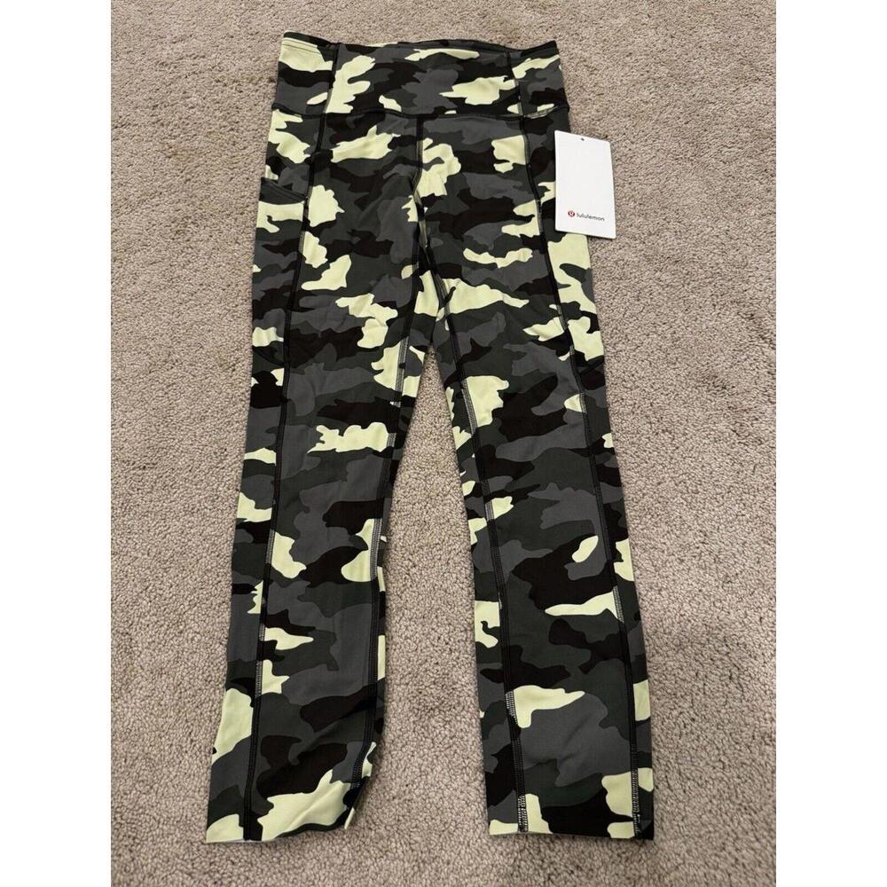 Lululemon Fast Free High Rise Crop 23” NEW HCCG Camo Leggings Size 6